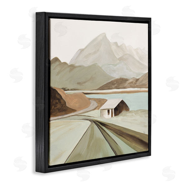 Stupell Industries Patricia Pinto | Lone Countryside Cottage Road Distant Mountain Peaks Wall Art