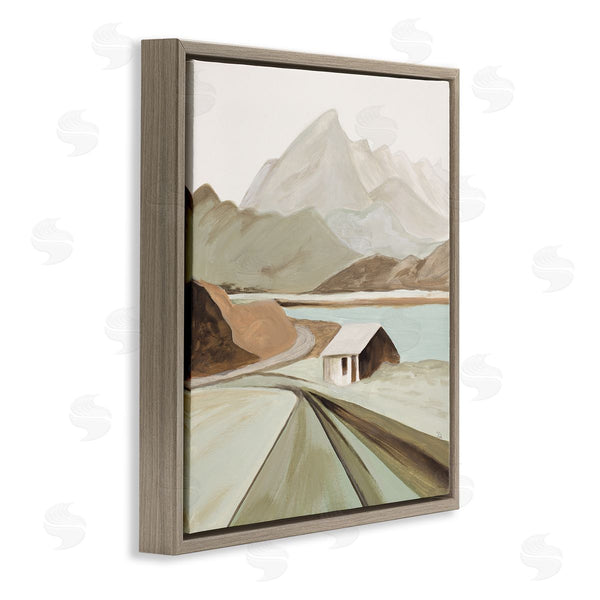 Stupell Industries Patricia Pinto | Lone Countryside Cottage Road Distant Mountain Peaks Wall Art