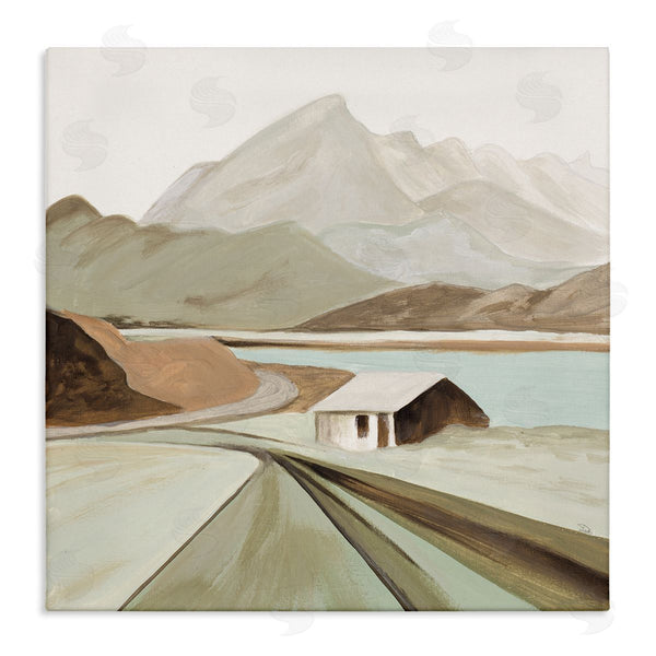 stupell industries Patricia Pinto | Lone Countryside Cottage Road Distant Mountain Peaks Wall Art