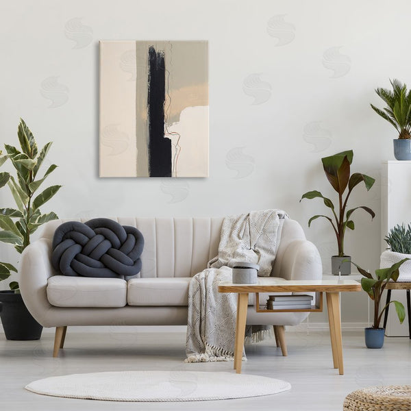 Stupell Industries Patricia Pinto | Modern Black Streak On Beige Wall Art