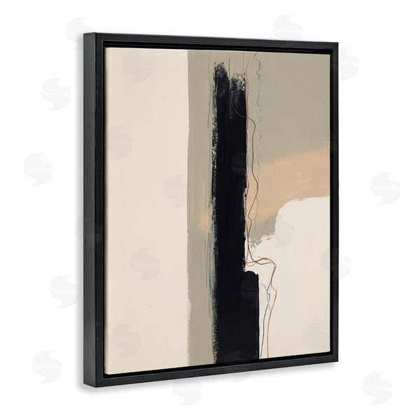 Stupell Industries Patricia Pinto | Modern Black Streak On Beige Wall Art