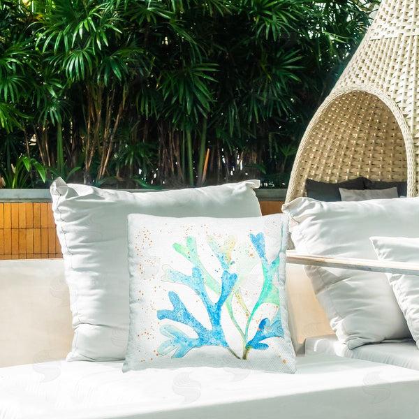 Stupell Industries Patricia Pinto | Modern Blue Coral Printed Throw Pillow