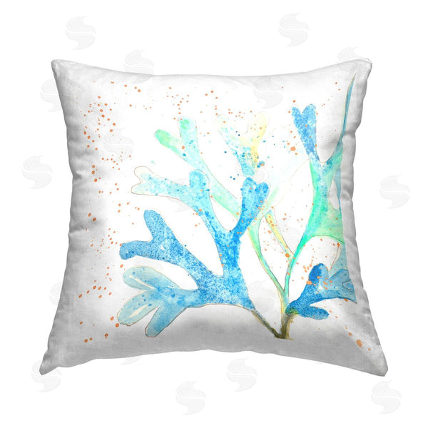 stupell industries Patricia Pinto | Modern Blue Coral Printed Throw Pillow