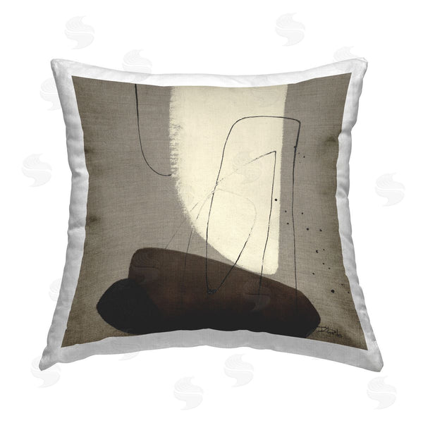 stupell industries Patricia Pinto | Natural Oblong Shapes Printed Throw Pillow