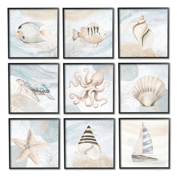 Stupell Industries Patricia Pinto | Nautical Sea Life Beach Theme Boats Seashells Wall Art