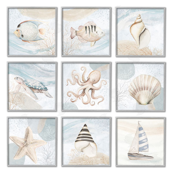 Stupell Industries Patricia Pinto | Nautical Sea Life Beach Theme Boats Seashells Wall Art