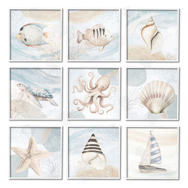 Stupell Industries Patricia Pinto | Nautical Sea Life Beach Theme Boats Seashells Wall Art