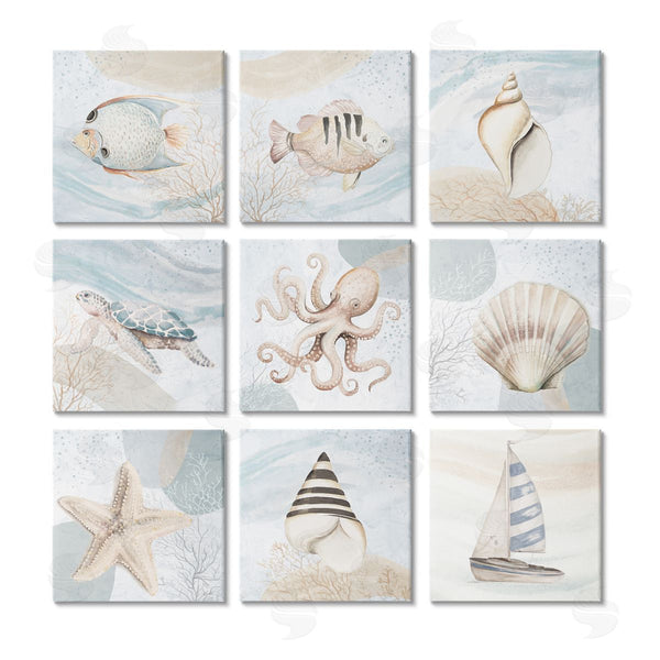 stupell industries Patricia Pinto | Nautical Sea Life Beach Theme Boats Seashells Wall Art