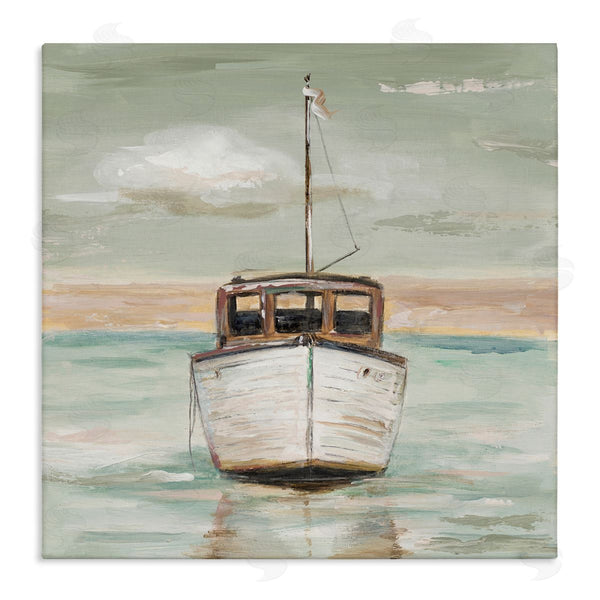 stupell industries Patricia Pinto | Navigating Water Vessel Ocean Crossroads Sunset Painting Wall Art