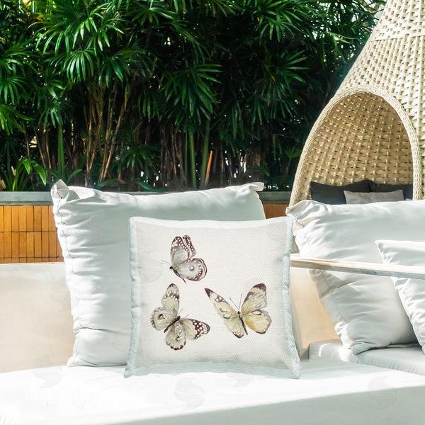 Stupell Industries Patricia Pinto | Neutral Isolated Butterflies Throw Pillow