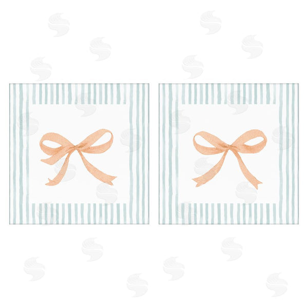 stupell industries Patricia Pinto | Orange Bows and Blue Stripes Wall Art