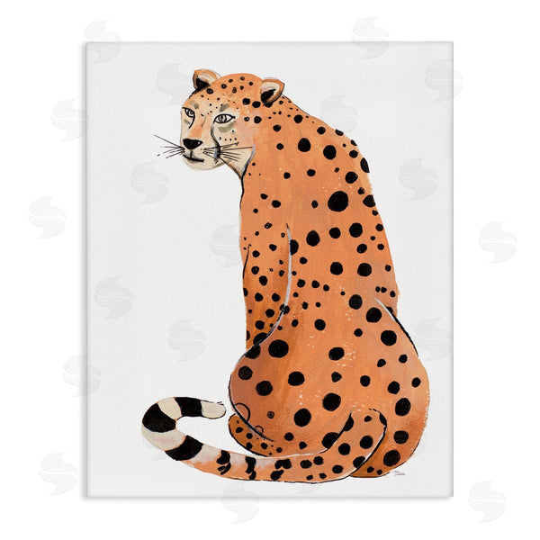 stupell industries Patricia Pinto | Orange Jungle Cat Bold Spots Safari Animal Wall Art