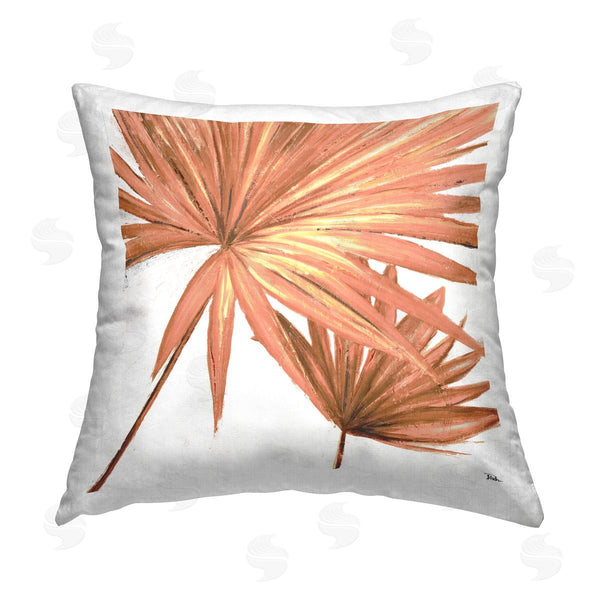 stupell industries Patricia Pinto | Orange Palmera Palm Leaves Printed Throw Pillow