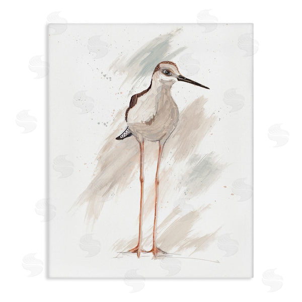 stupell industries Patricia Pinto | Passive Shorebird Long Beak Bird Illuminated Beach Wall Art