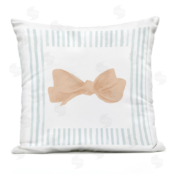 Stupell Industries PATRICIA PINTO | Pastel Bow In Striped Border Printed Throw Pillow