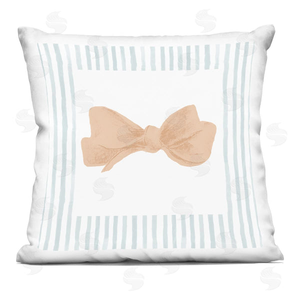 stupell industries PATRICIA PINTO | Pastel Bow in Striped Border Printed Throw Pillow