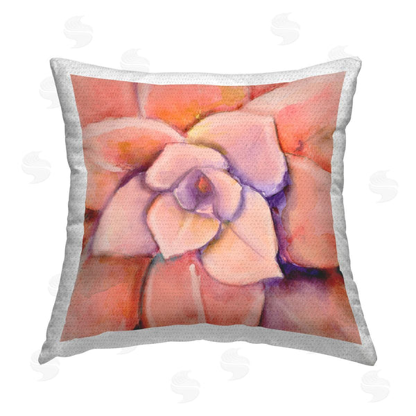 Stupell Industries Patricia Pinto | Peach Succulent Plant Leaves Printed Throw Pillow