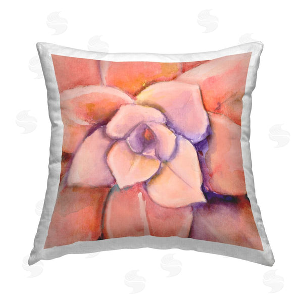 stupell industries Patricia Pinto | Peach Succulent Plant Leaves Printed Throw Pillow