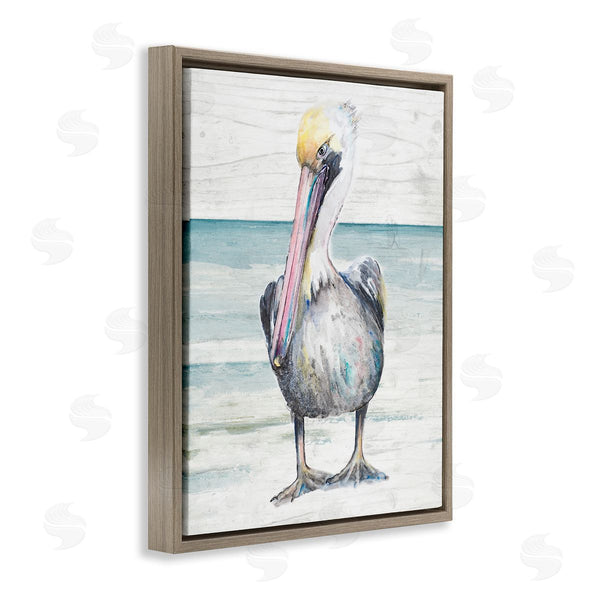 Stupell Industries Patricia Pinto | Pelican Bird Standing On Beach
