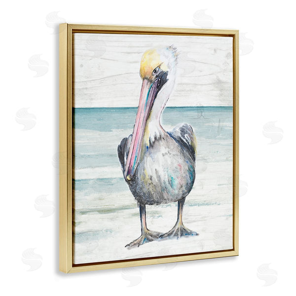 Stupell Industries Patricia Pinto | Pelican Bird Standing On Beach