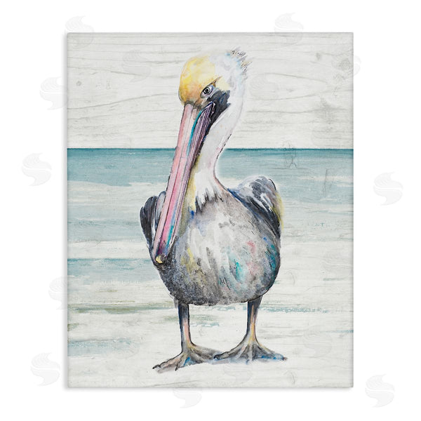 stupell industries Patricia Pinto | Pelican Bird Standing on Beach