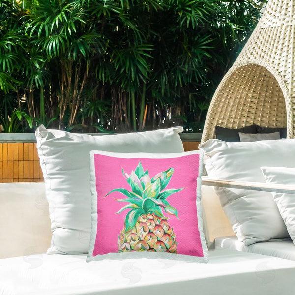 Stupell Industries Patricia Pinto | Pineapple On Pink Printed Throw Pillow