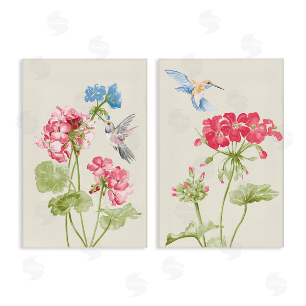 stupell industries Patricia Pinto | Pink Geranium Hummingbirds Wall Art