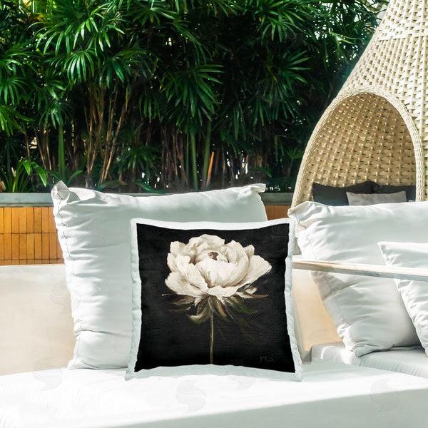 Stupell Industries Patricia Pinto | Pretty Delicate Bloom On Black Throw Pillow