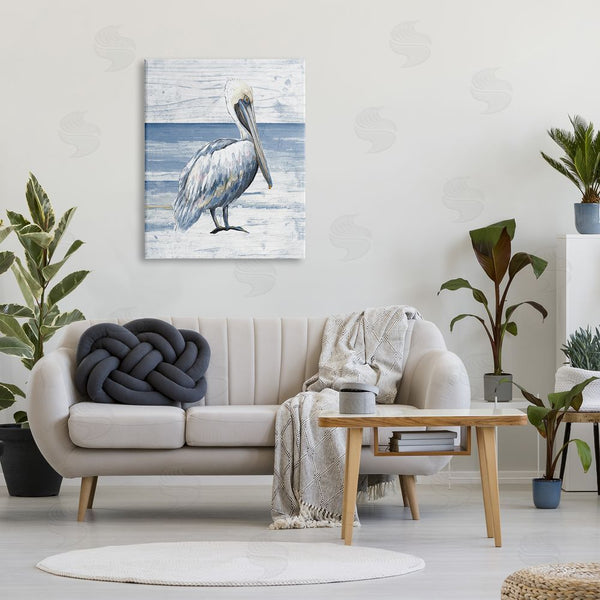 Stupell Industries Patricia Pinto | Rustic Plank Pattern Pelican Wall Art