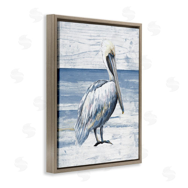 Stupell Industries Patricia Pinto | Rustic Plank Pattern Pelican Wall Art