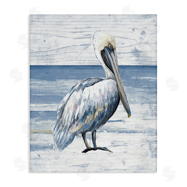 stupell industries Patricia Pinto | Rustic Plank Pattern Pelican Wall Art