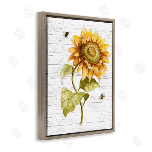 Stupell Industries Patricia Pinto | Rustic Sunflower Roaming Honey Bee