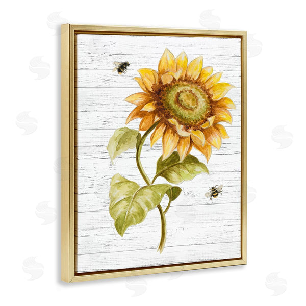 Stupell Industries Patricia Pinto | Rustic Sunflower Roaming Honey Bee