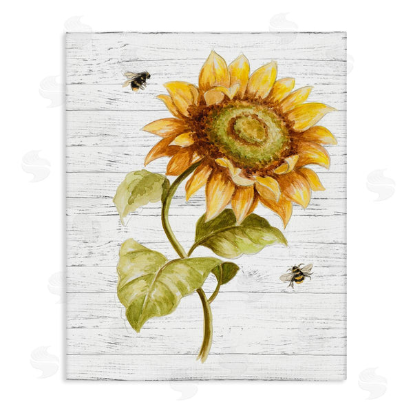 stupell industries Patricia Pinto | Rustic Sunflower Roaming Honey Bee