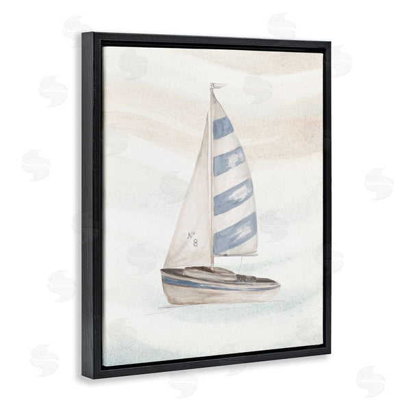 Stupell Industries Patricia Pinto | Sailing Calm Ocean Waves Lone Boat Drifting Wall Art