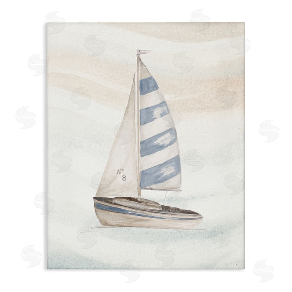 stupell industries Patricia Pinto | Sailing Calm Ocean Waves Lone Boat Drifting Wall Art
