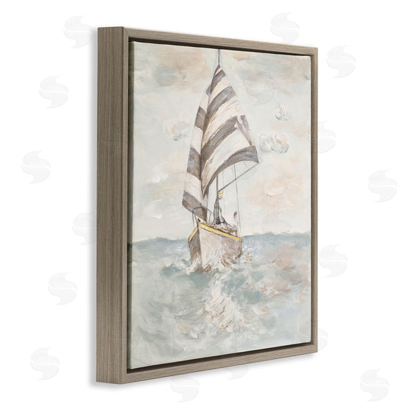 Stupell Industries Patricia Pinto | Sailing Fishing Boat High Tide Open Sea Wall Art