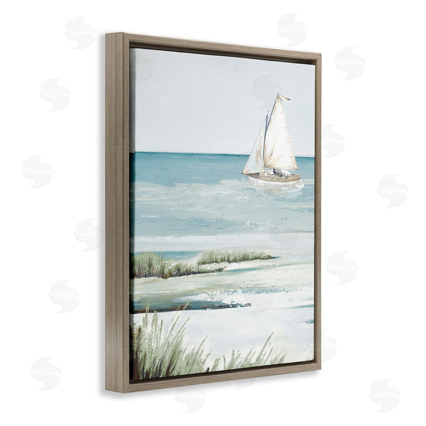 Stupell Industries Patricia Pinto | Sailing The Bay Soft Traditional Grassy Nautical Landscape Wall Art
