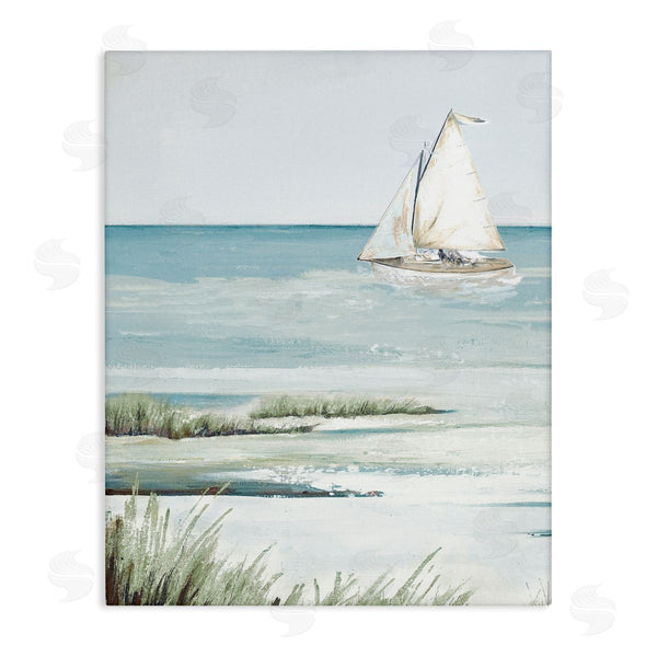 stupell industries Patricia Pinto | Sailing the Bay Soft Traditional Grassy Nautical Landscape Wall Art