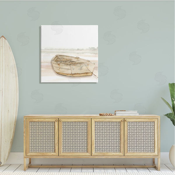 Stupell Industries Patricia Pinto | Sand Dollar Logged Rowboat Ready To Sail Horizon Wall Art