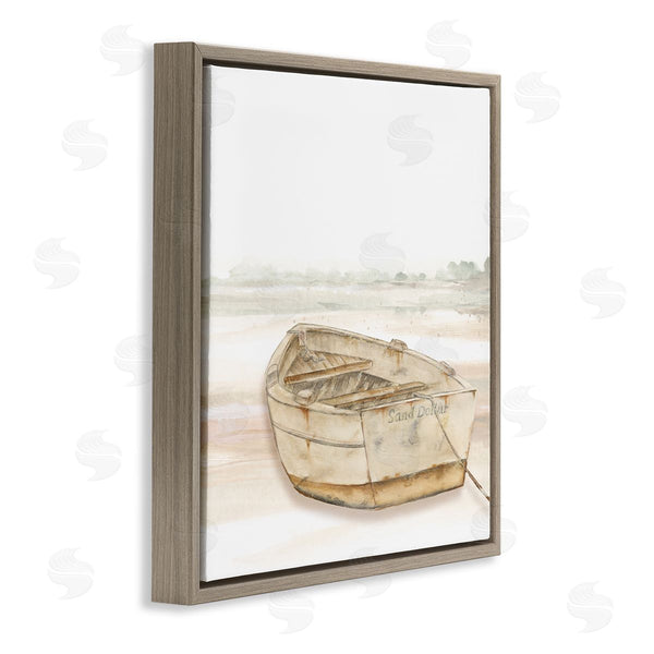 Stupell Industries Patricia Pinto | Sand Dollar Logged Rowboat Ready To Sail Horizon Wall Art