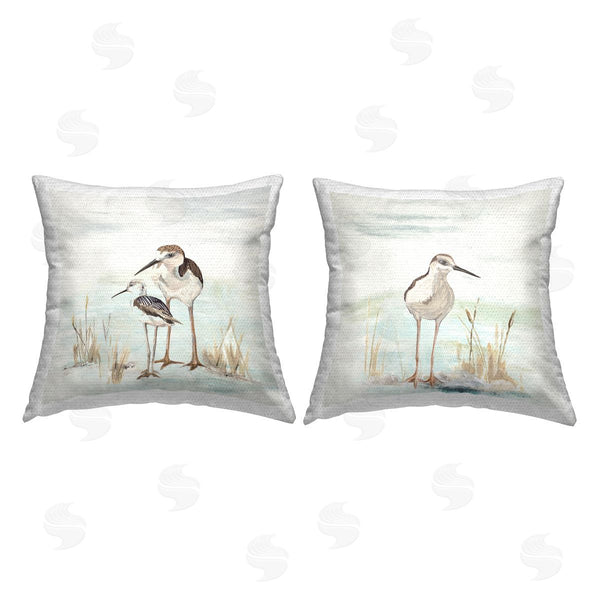 Stupell Industries Patricia Pinto | Sandpipers Summer Beach Grass Printed Throw Pillow Set