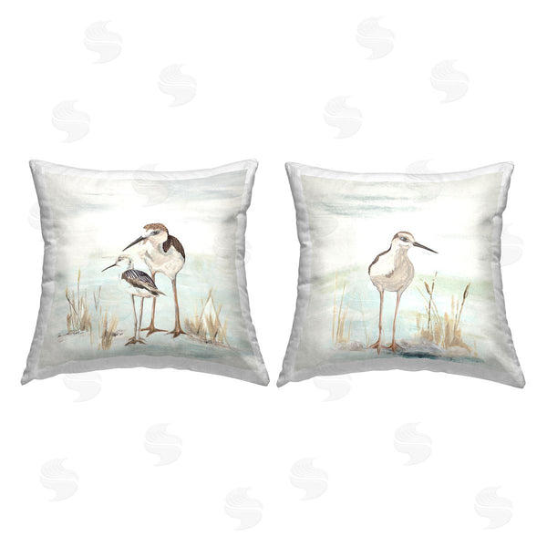 stupell industries Patricia Pinto | Sandpipers Summer Beach Grass Printed Throw Pillow Set