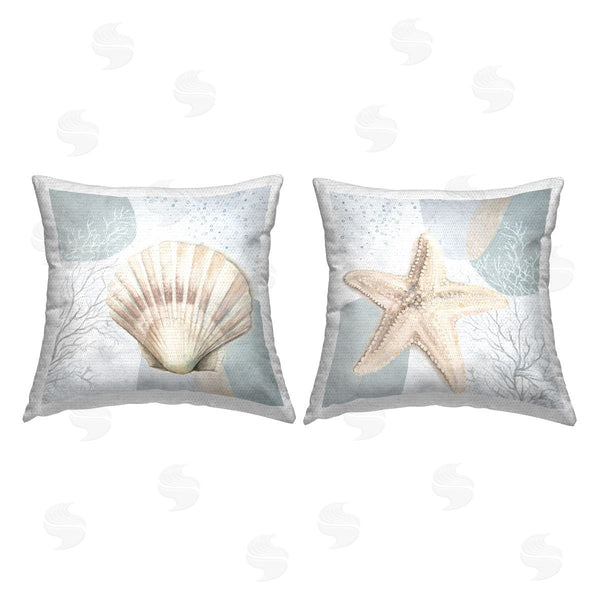 Stupell Industries Patricia Pinto | Scallop Starfish Sealife Printed Throw Pillow Set