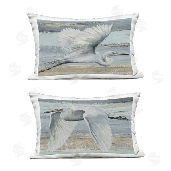 Stupell Industries PATRICIA PINTO | Soaring Egrets Over Shore Printed Throw Pillow Set