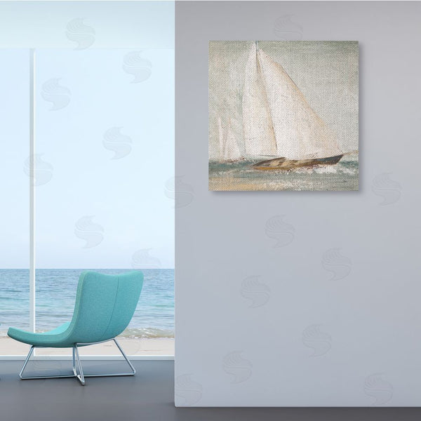 Stupell Industries Patricia Pinto | Soft Distressed Sailboat Traditional Nautical Landscape Wall Art