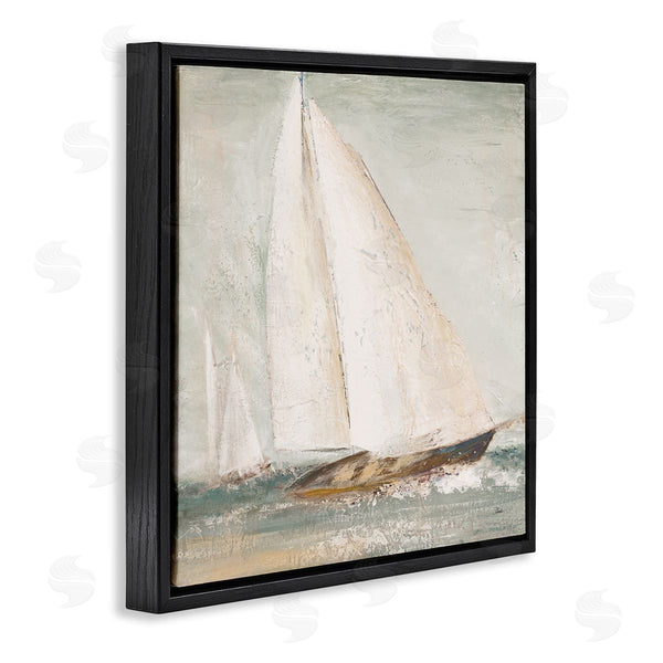 Stupell Industries Patricia Pinto | Soft Distressed Sailboat Traditional Nautical Landscape Wall Art