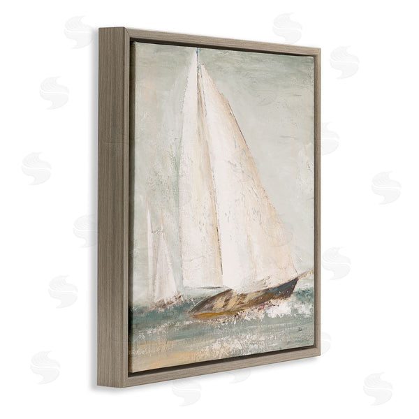 Stupell Industries Patricia Pinto | Soft Distressed Sailboat Traditional Nautical Landscape Wall Art
