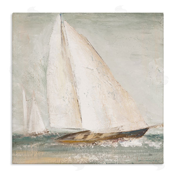 stupell industries Patricia Pinto | Soft Distressed Sailboat Traditional Nautical Landscape Wall Art