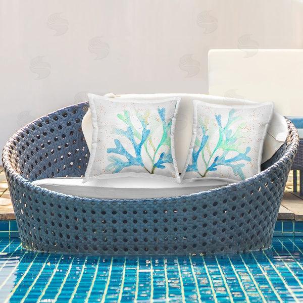 Stupell Industries Patricia Pinto | Speckled Blue Green Coral Printed Throw Pillow Set